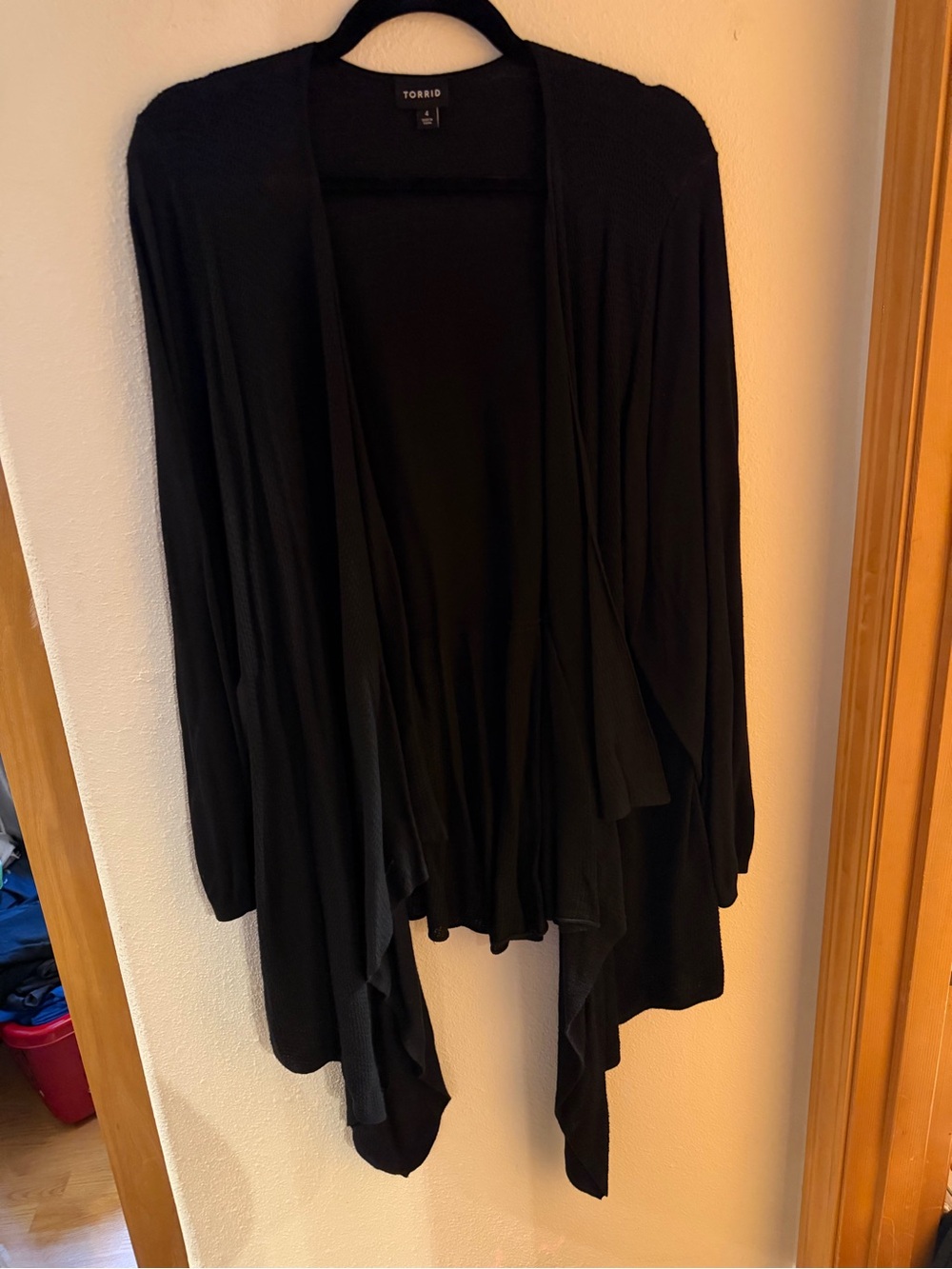 torrid Black Open Front Draped Cardigan